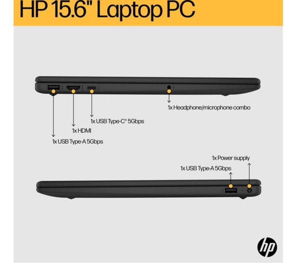 HP 15-fc0536sa 15.6" Refurbished Laptop - AMD Ryzen 3, 256 GB, Jet Black (Very Good Condition) image number 10 of 20