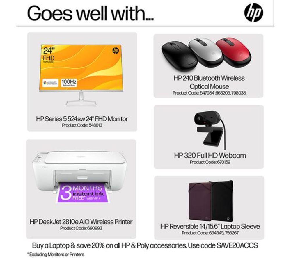 HP 15-fc0536sa 15.6" Refurbished Laptop - AMD Ryzen 3, 256 GB, Jet Black (Very Good Condition) image number 12 of 20