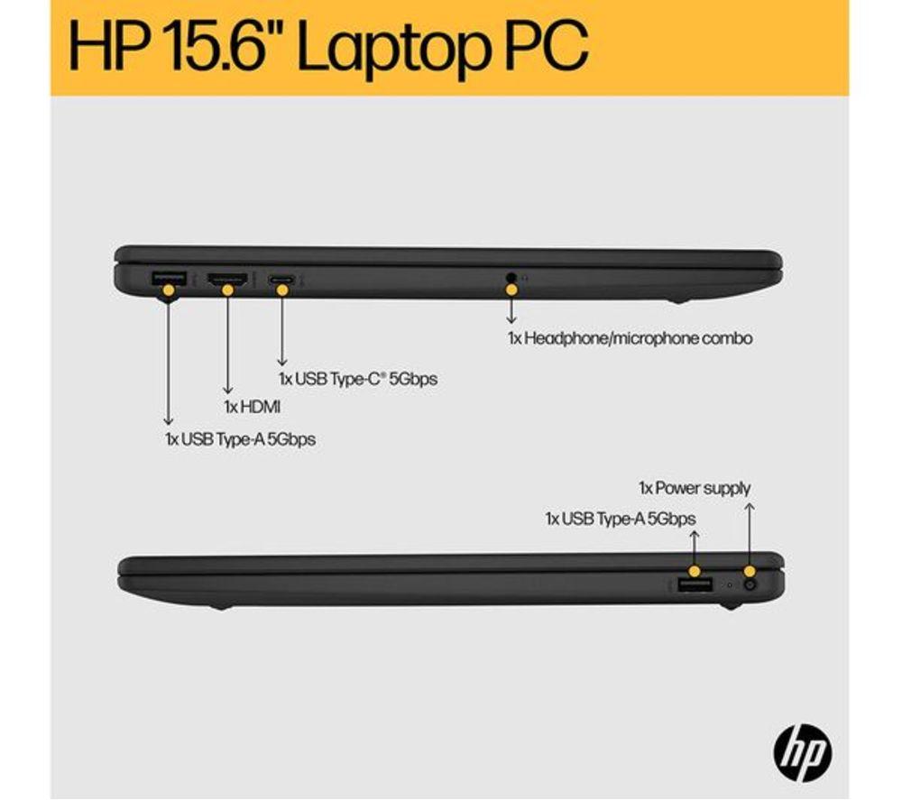 HP 15-fc0536sa 15.6" Refurbished Laptop - AMD Ryzen 3, 256 GB, Jet Black (Very Good Condition) image number 16 of 20