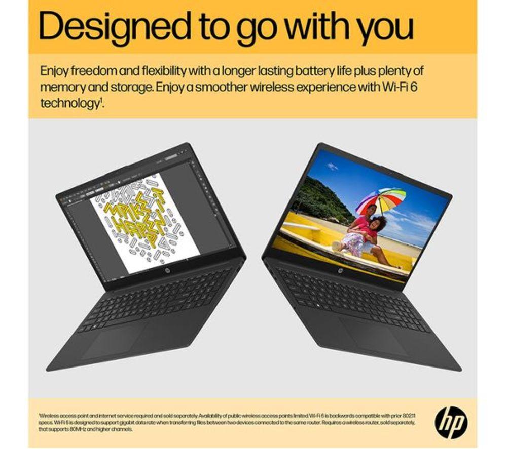 HP 15-fc0536sa 15.6" Refurbished Laptop - AMD Ryzen 3, 256 GB, Jet Black (Very Good Condition) image number 17 of 20