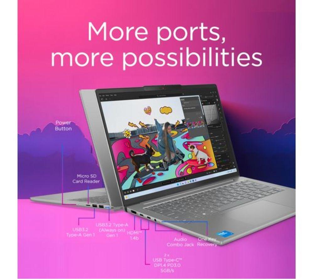 LENOVO IdeaPad Slim 5 14" Refurbished Laptop - Intel&reg; Core&trade; i5, 512 GB SSD, Luna Grey (Very Good Condition) image number 11 of 13
