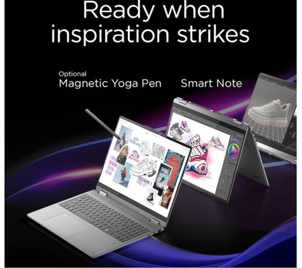LENOVO Yoga 7 16" 2 in 1 Refurbished Laptop, Copilot+ PC - Intel&reg; Core&trade; Ultra 7, 1 TB SSD, Luna Grey (Very Good Condition) image number 2 of 13