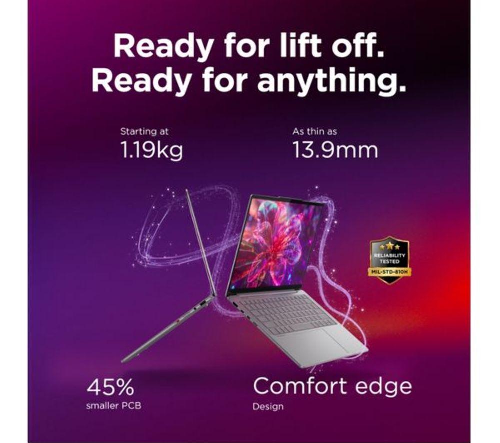 LENOVO Yoga Slim 7 14" Refurbished Laptop, Copilot+ PC - Intel&reg; Core&trade; Ultra 5, 512 GB SSD, Grey (Very Good Condition) image number 4 of 6
