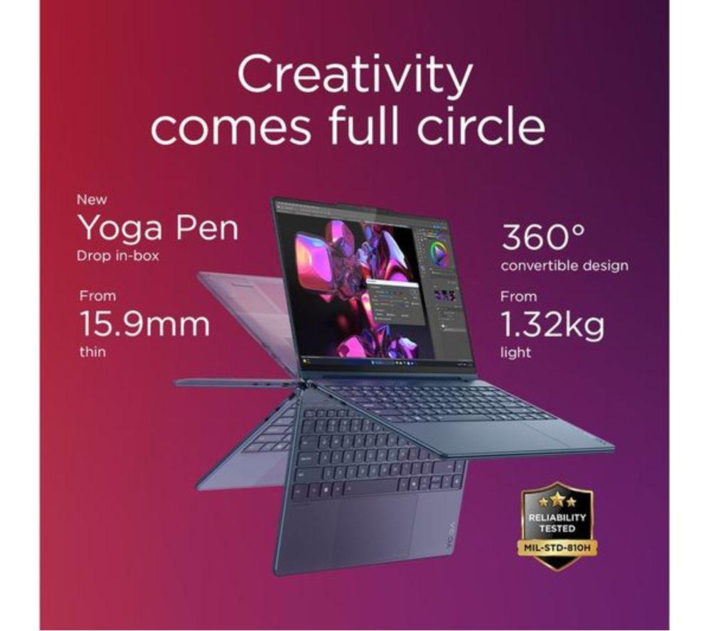 LENOVO Yoga 9 Aura Edition 14" 2 in 1 Refurbished Laptop, Copilot+ PC - Intel&reg; Core&trade; Ultra 7, 1 TB SSD, Cosmic Blue (Very Good Condition) image number 7 of 10