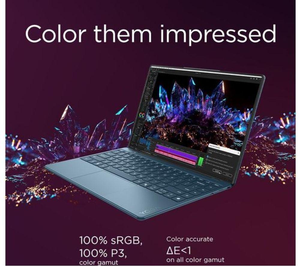 LENOVO Yoga Slim 9 14" Refurbished Laptop, Copilot+ PC - Intel&reg; Core&trade; Ultra 7, 1 TB SSD, Teal (Very Good Condition) image number 2 of 7