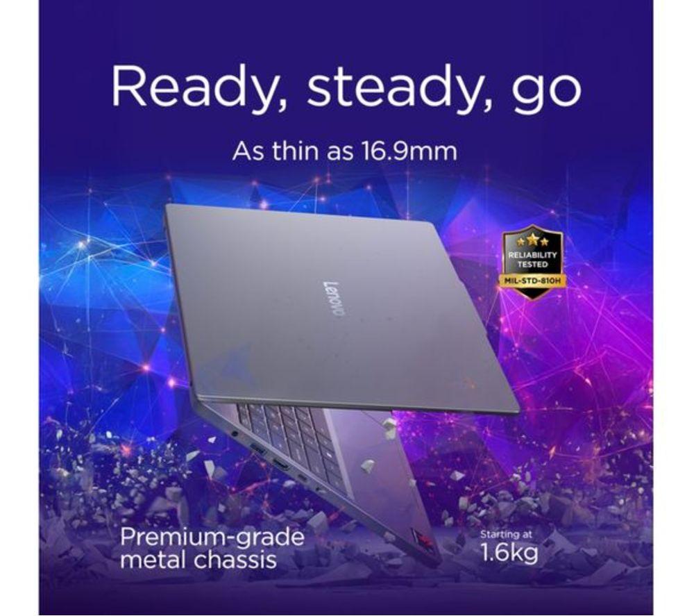 LENOVO IdeaPad Slim 3 15.3" Refurbished Laptop, Copilot+ PC - Snapdragon X, 256 GB SSD, Luna Grey (Very Good Condition) image number 11 of 13