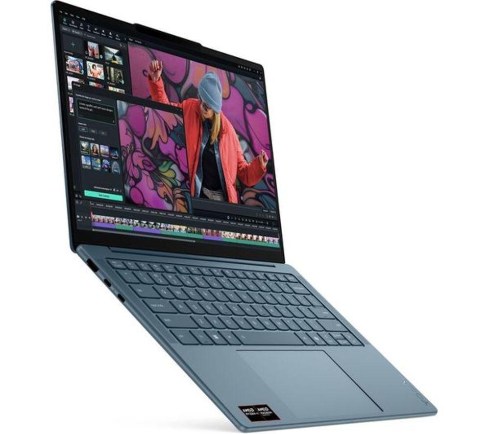 LENOVO Yoga Slim 7 14" Refurbished Laptop, Copilot+ PC - AMD Ryzen AI 7, 1 TB SSD, Teal (Very Good Condition) image number 3 of 7
