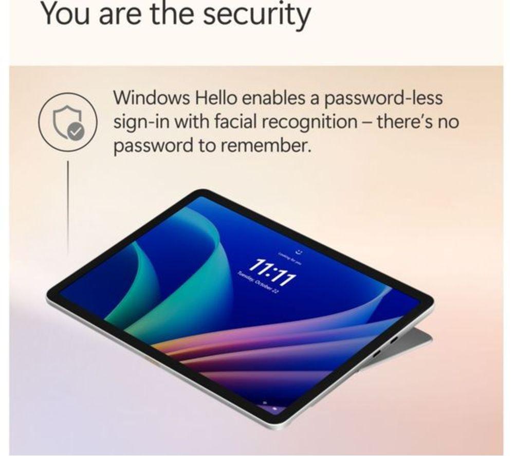 MICROSOFT 12" Refurbished Surface Pro, Copilot+ PC with keyboard - Snapdragon X Plus, 256 GB SSD, Platinum (Very Good Condition) image number 5 of 12