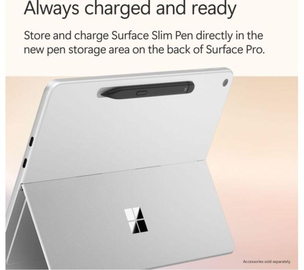 MICROSOFT 12" Refurbished Surface Pro, Copilot+ PC with keyboard - Snapdragon X Plus, 256 GB SSD, Platinum (Very Good Condition) image number 9 of 12