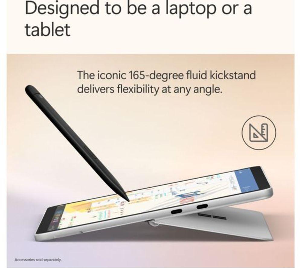 MICROSOFT 12" Refurbished Surface Pro, Copilot+ PC with keyboard - Snapdragon X Plus, 256 GB SSD, Platinum (Very Good Condition) image number 10 of 12