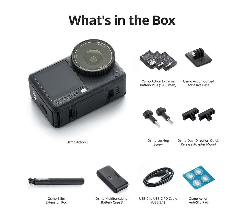 DJI Osmo Action 6 4K Ultra HD Action Camera Adventure Combo - Black image number 9 of 9