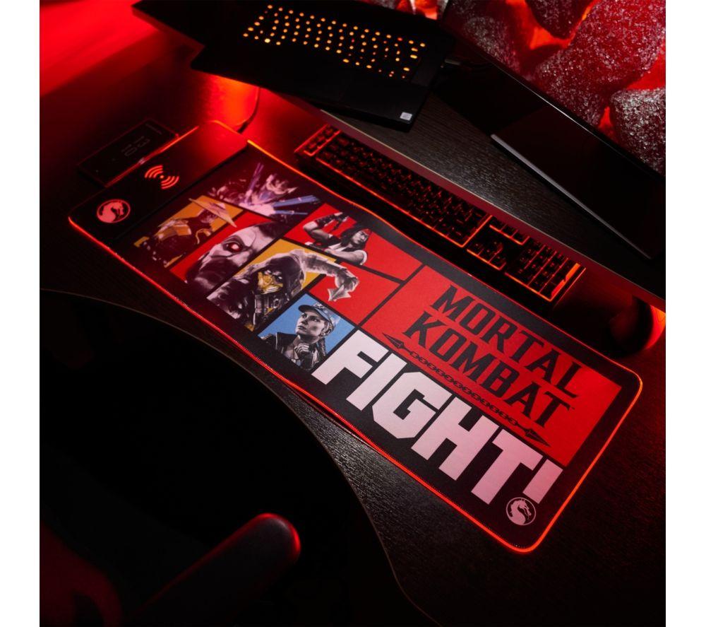 NUMSKULL Mortal Kombat Qi Wireless Charging Gaming Mouse Mat - Black & Red image number 2 of 7