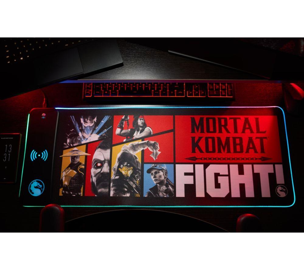 NUMSKULL Mortal Kombat Qi Wireless Charging Gaming Mouse Mat - Black & Red image number 3 of 7