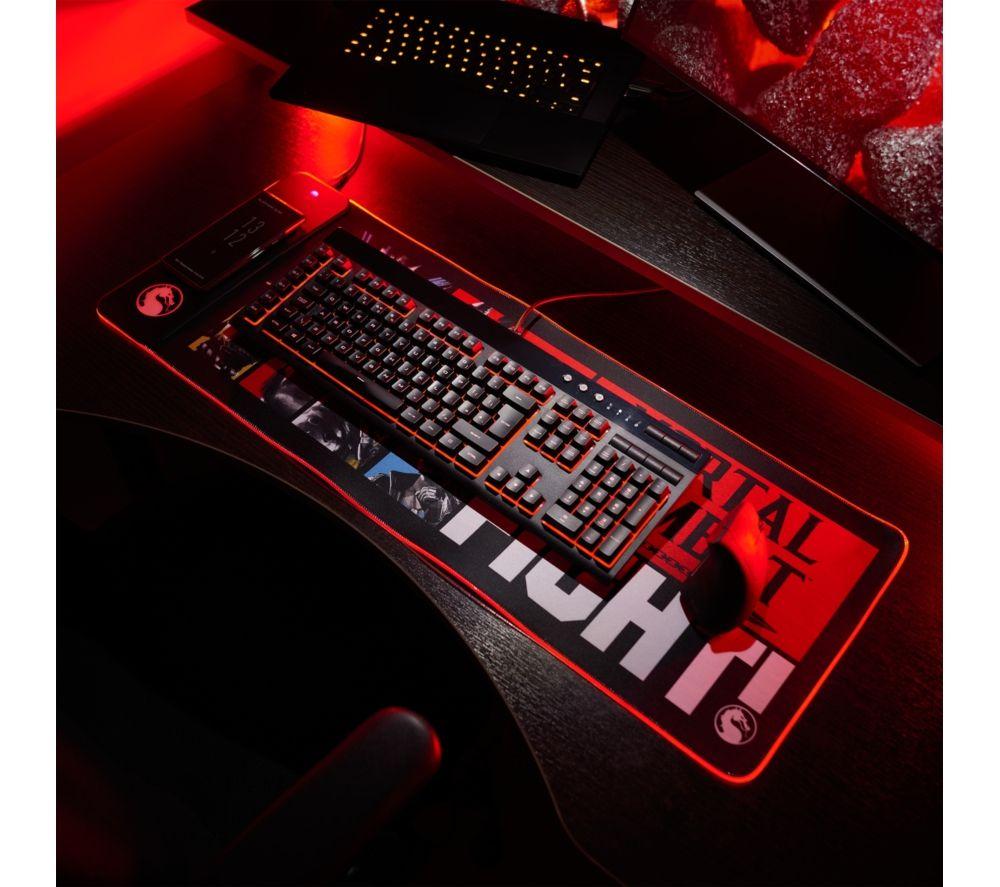 NUMSKULL Mortal Kombat Qi Wireless Charging Gaming Mouse Mat - Black & Red image number 5 of 7