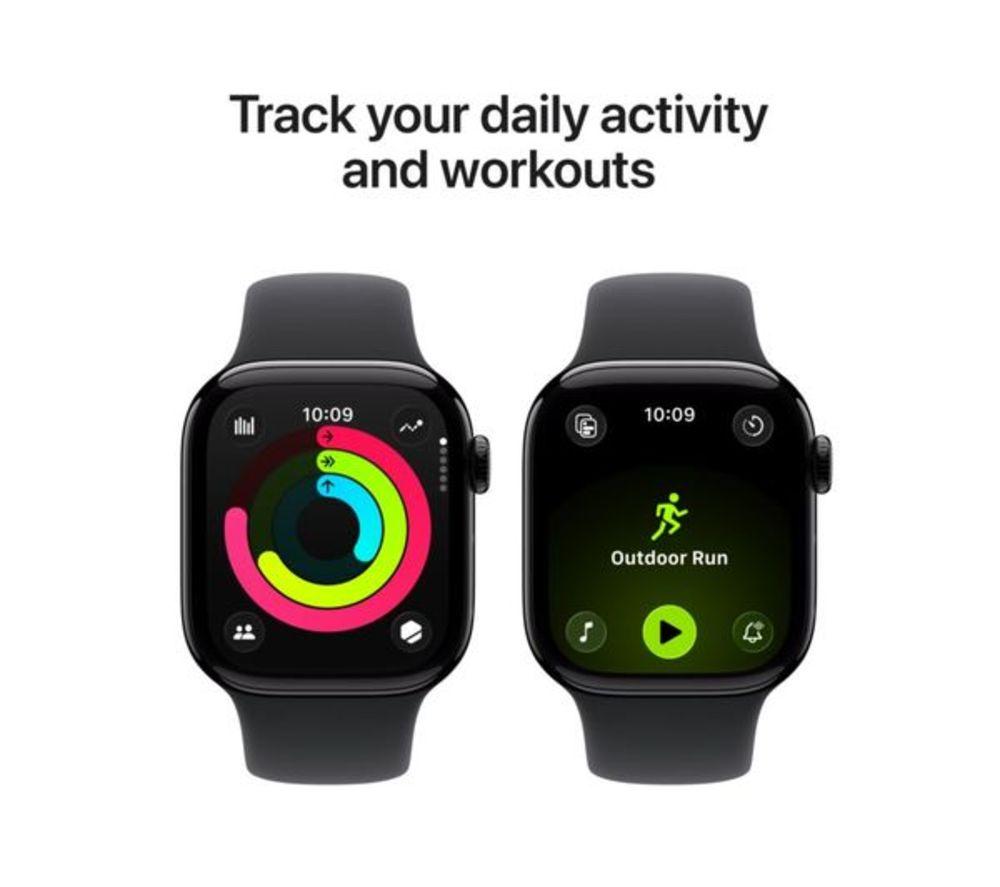 APPLE Refurbished Watch Series 11 - 42 mm Jet Black Aluminium Case with Black Sport Band, S/M (Excellent Condition) image number 4 of 9