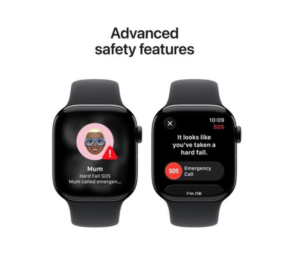 APPLE Refurbished Watch Series 11 - 42 mm Jet Black Aluminium Case with Black Sport Band, S/M (Excellent Condition) image number 6 of 9