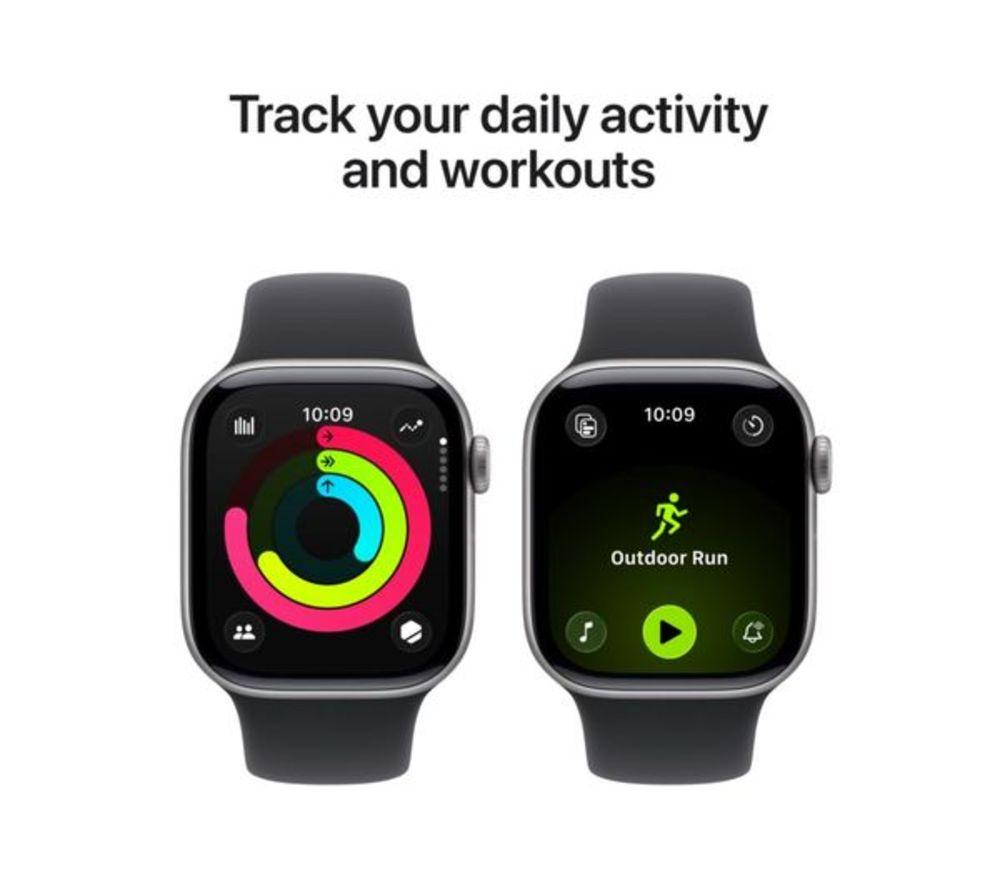 APPLE Refurbished Watch Series 11 - 42 mm Space Grey Aluminium Case with Black Sport Band, M/L (Excellent Condition) image number 4 of 10