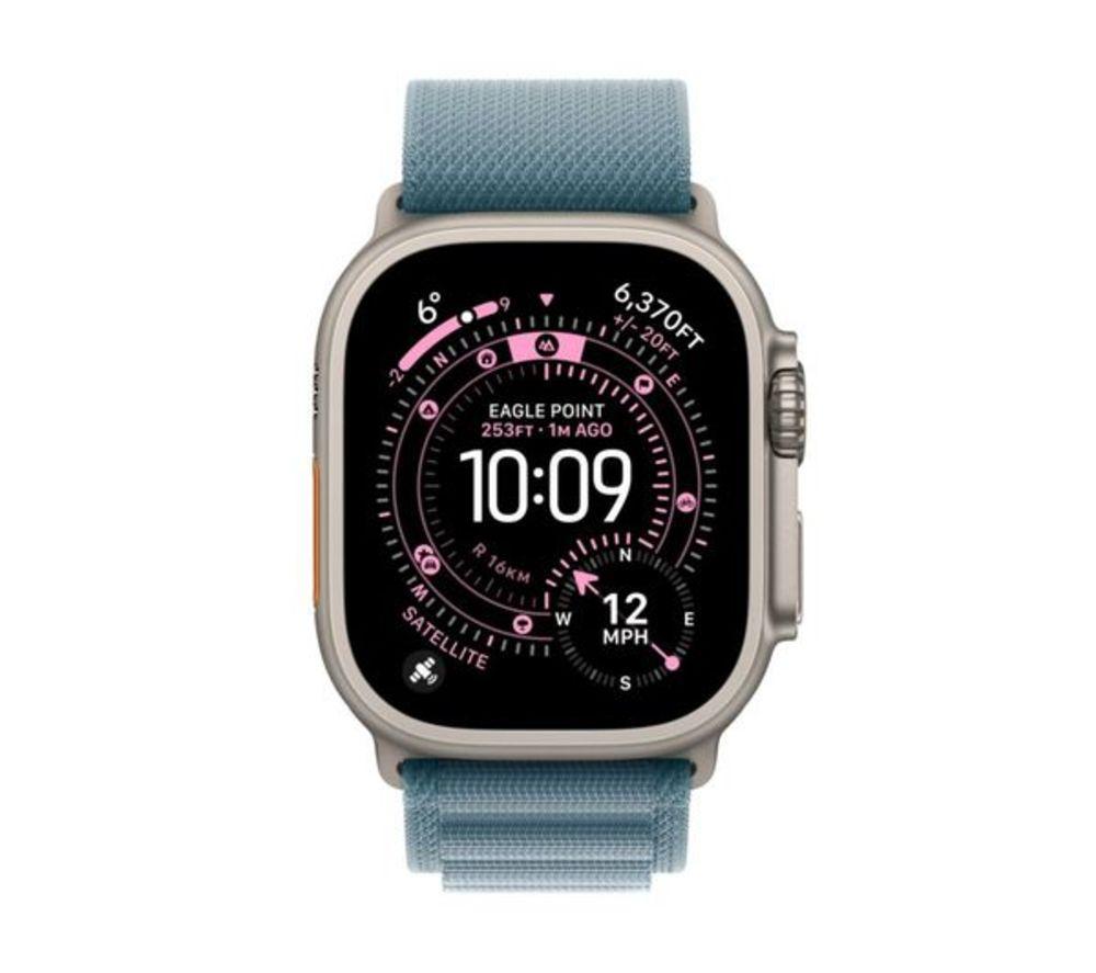 APPLE Refurbished Watch Ultra 3 Cellular - 49 mm Natural Titanium Case with Light Blue Alpine Loop, Medium (Excellent Condition) image number 2 of 8