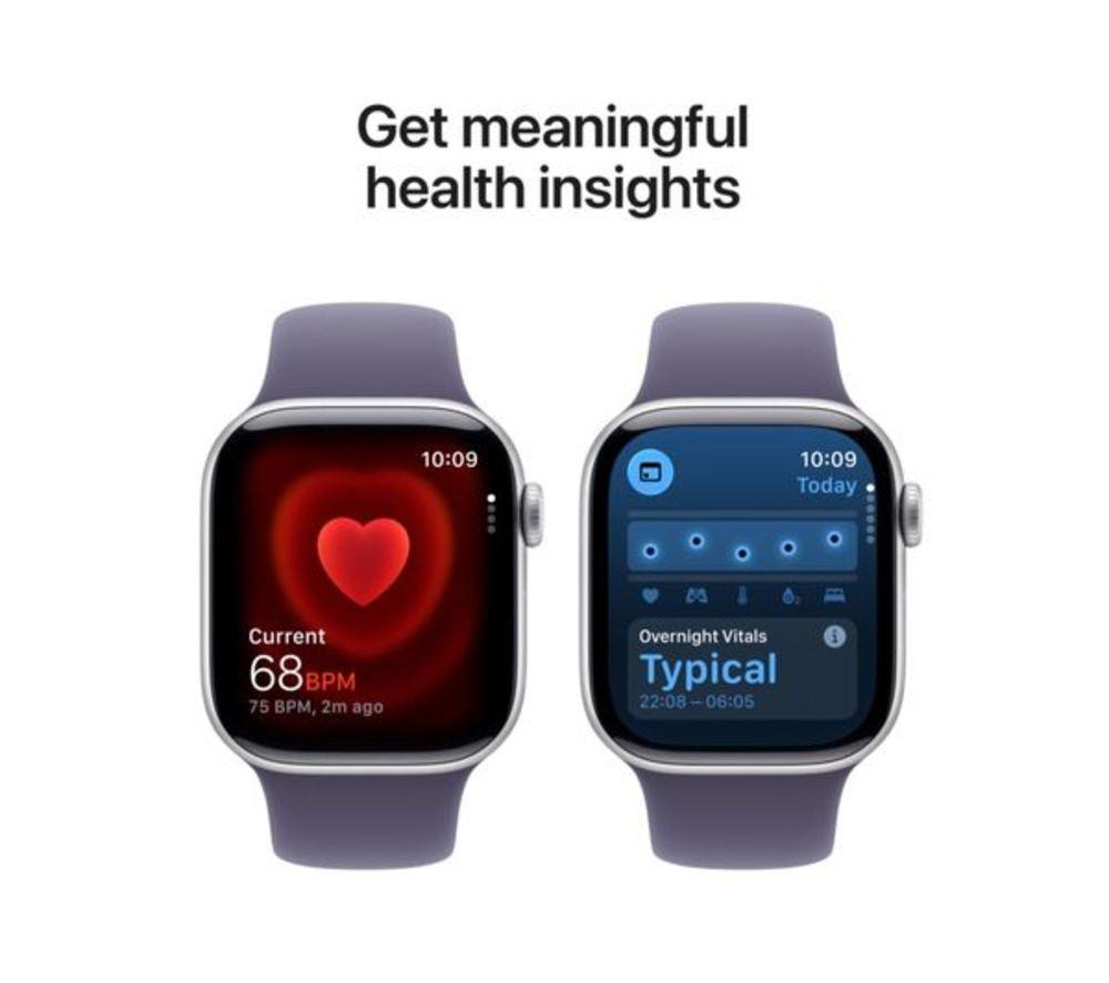 APPLE Refurbished Watch Series 11 - 42 mm Silver Aluminium Case with Purple Fog Sport Band, M/L (Very Good Condition) image number 4 of 8
