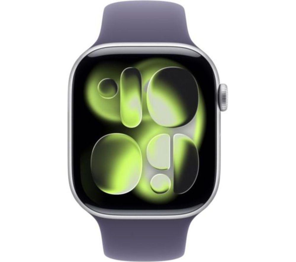 APPLE Refurbished Watch Series 11 - 46 mm Silver Aluminium Case with Purple Fog Sport Band, M/L (Excellent Condition) image number 2 of 6