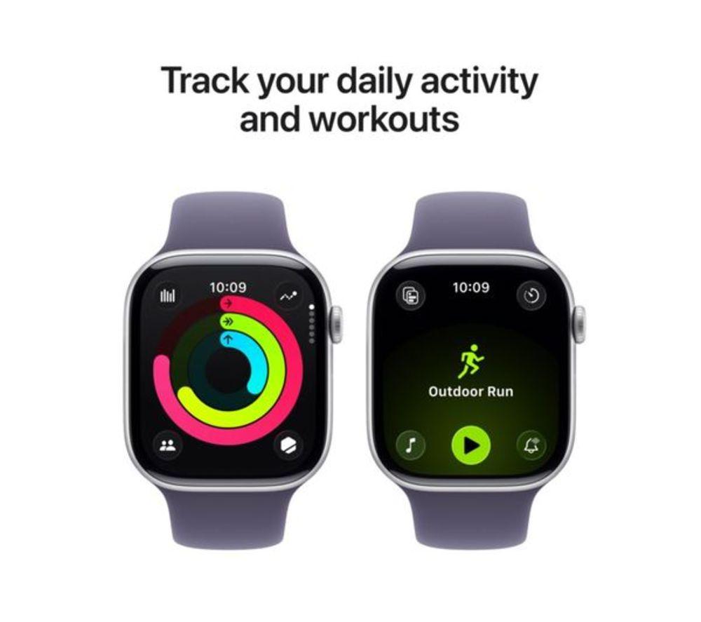 APPLE Refurbished Watch Series 11 - 46 mm Silver Aluminium Case with Purple Fog Sport Band, M/L (Very Good Condition) image number 4 of 10