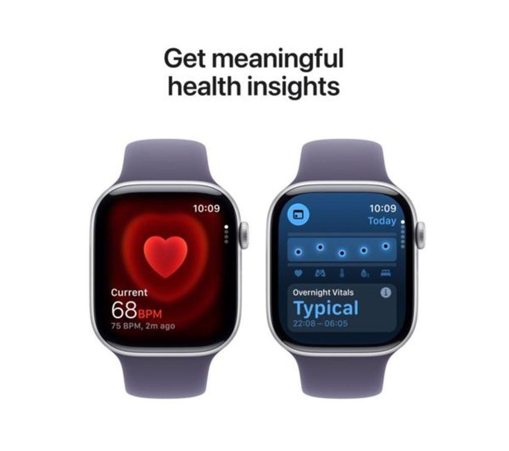 APPLE Refurbished Watch Series 11 - 46 mm Silver Aluminium Case with Purple Fog Sport Band, M/L (Very Good Condition) image number 5 of 10