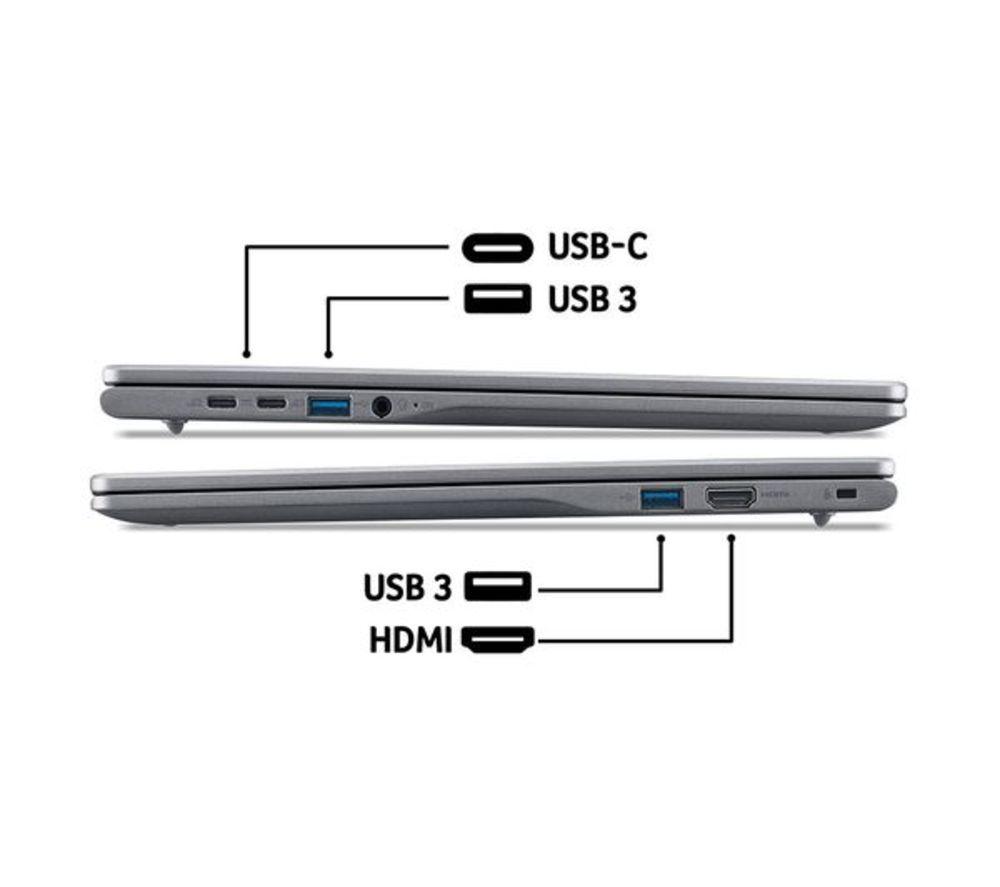 ACER 516 16" Refurbished Chromebook Plus - Intel&reg; Core&trade; i5, 256 GB SSD, Grey (Very Good Condition) image number 16 of 17