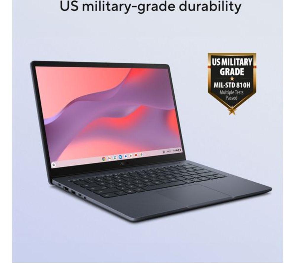 ASUS CX14 14" Refurbished Chromebook - Intel&reg; Celeron&reg;, 64 GB eMMC, Grey (Very Good Condition) image number 7 of 8