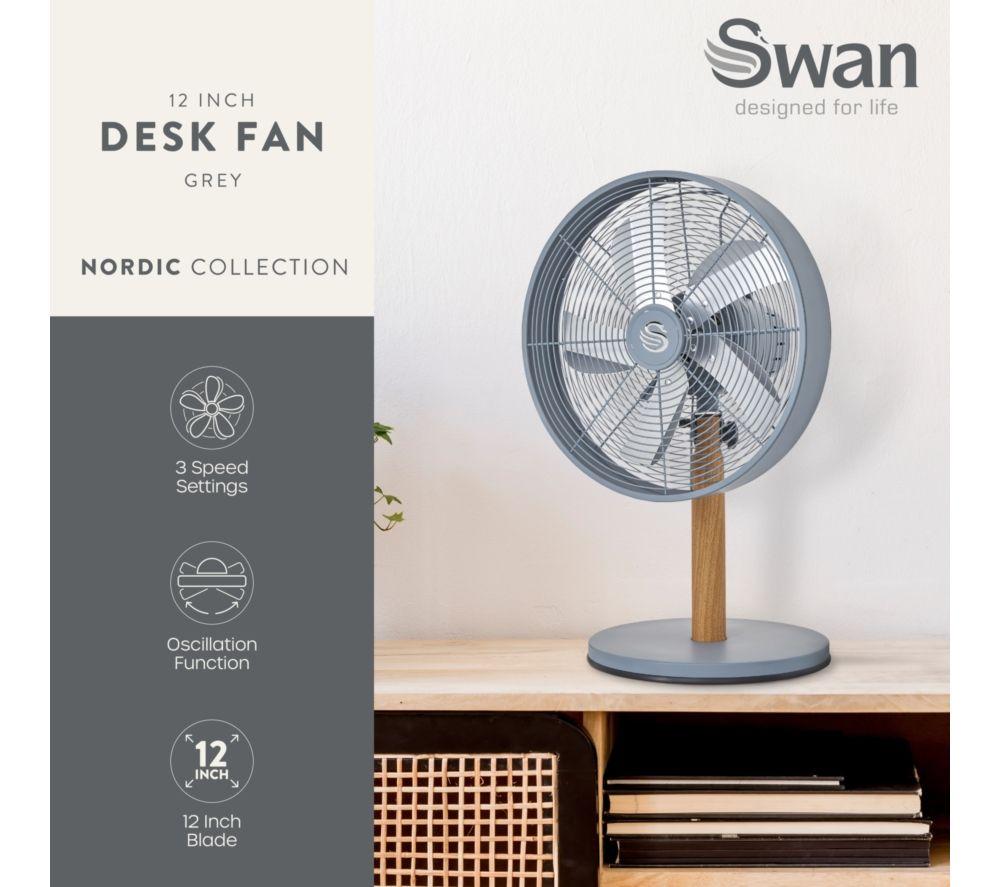 SWAN Nordic SFA16920GRYN 12&rdquo; Desk Fan - Grey image number 2 of 9