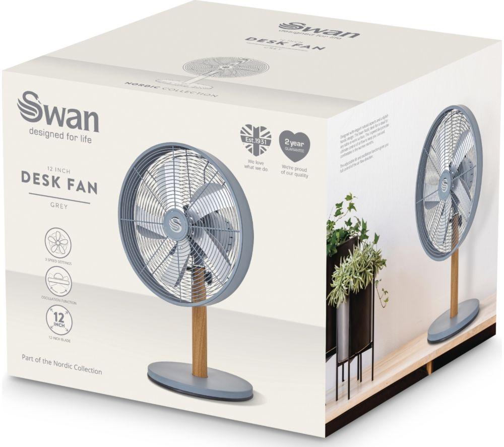 SWAN Nordic SFA16920GRYN 12&rdquo; Desk Fan - Grey image number 7 of 9
