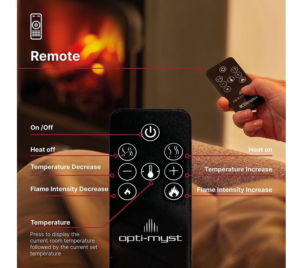 DIMPLEX Evandale EVN20 Optimyst Electric Stove Fireplace - Matte Black image number 8 of 11