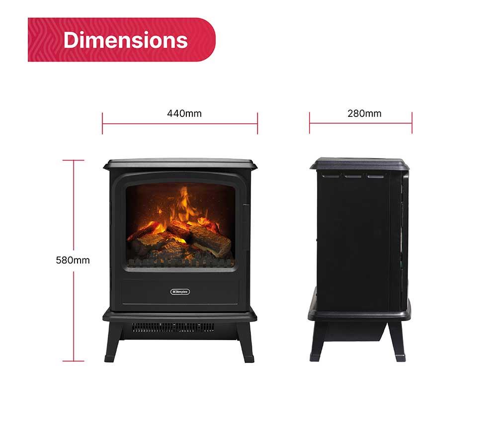 DIMPLEX Evandale Optimyst Water Vapour 2 kW Electric Stove Fire - Matte Black image number 13 of 14
