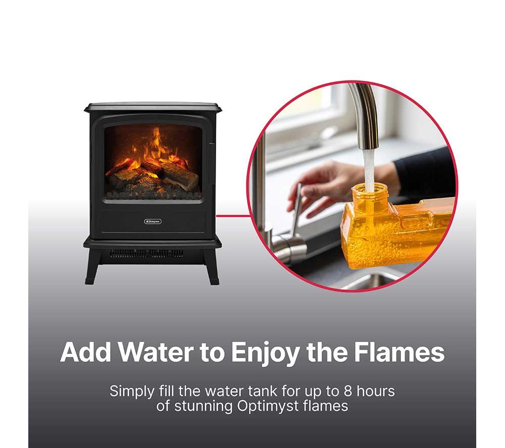 DIMPLEX Evandale Optimyst Water Vapour 2 kW Electric Stove Fire - Matte Black image number 14 of 14