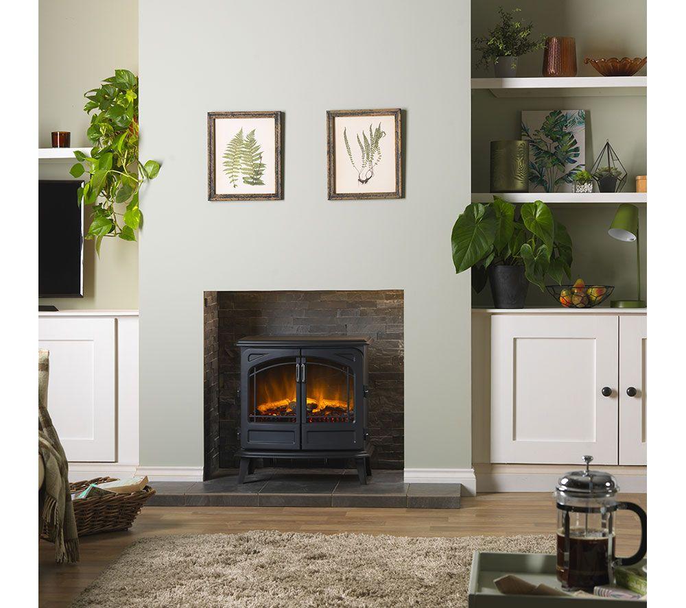 DIMPLEX Cassia RTOFSTV20 Optiflame Electric Stove Fireplace - Matte Black image number 2 of 10