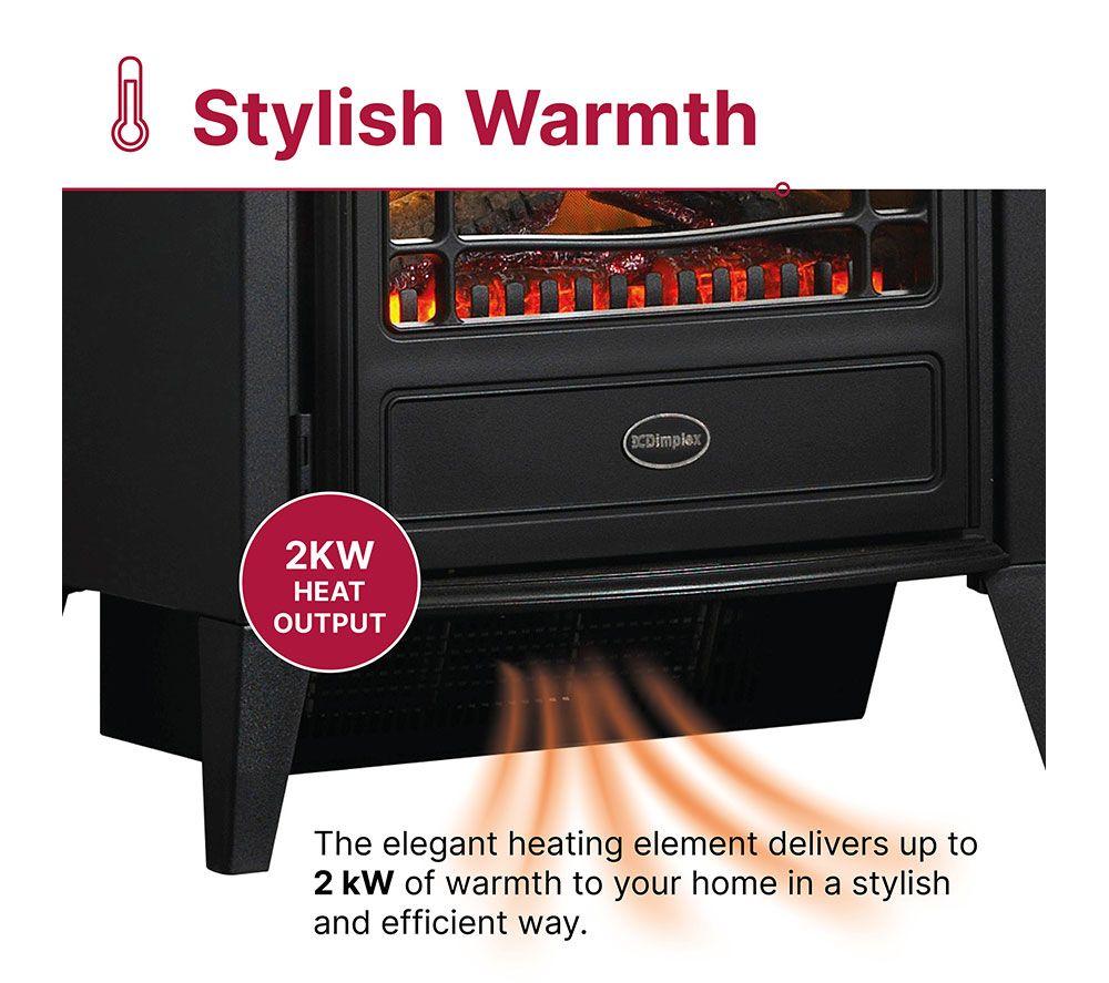 DIMPLEX Cassia RTOFSTV20 Optiflame Electric Stove Fireplace - Matte Black image number 3 of 10