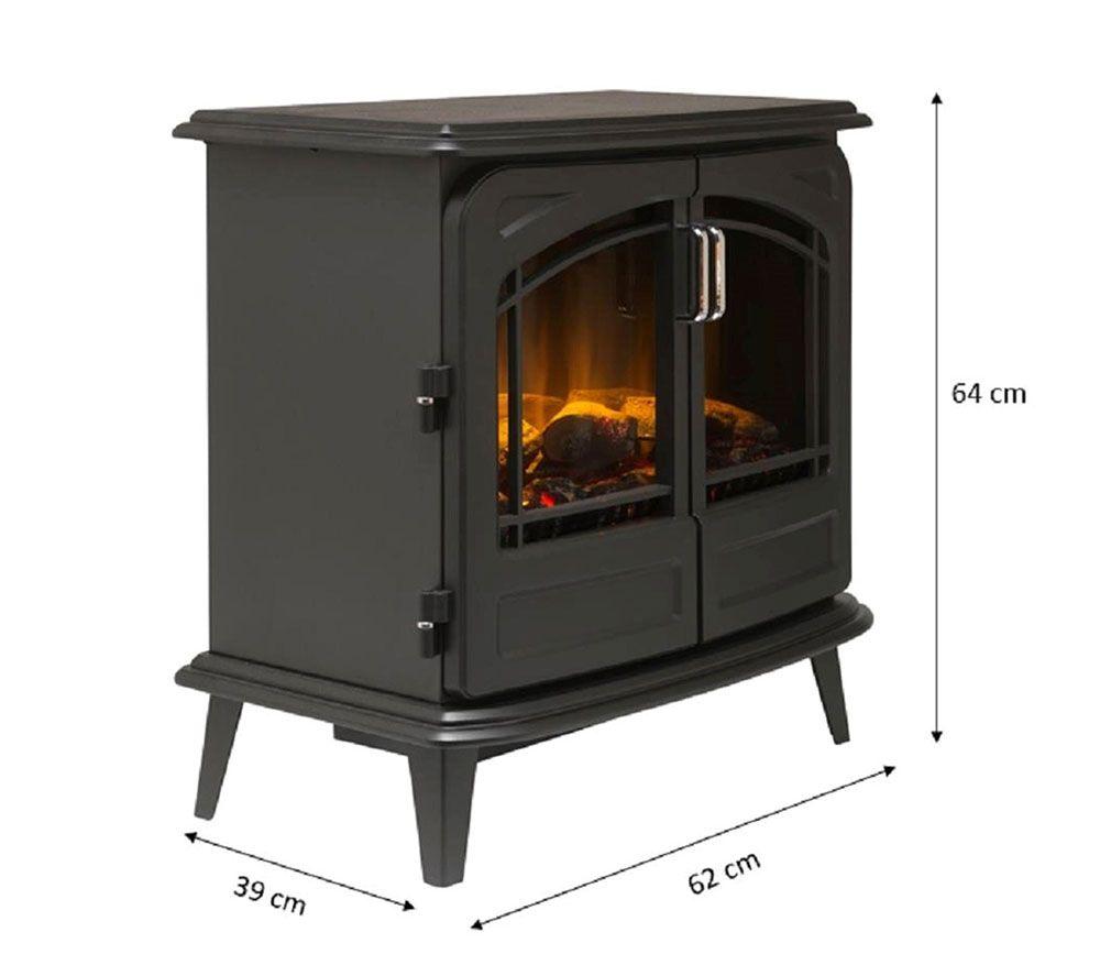 DIMPLEX Cassia RTOFSTV20 Optiflame Electric Stove Fireplace - Matte Black image number 5 of 10