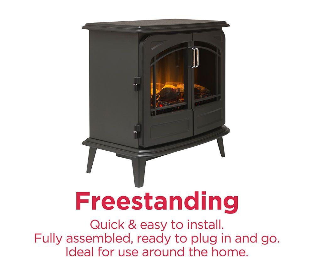 DIMPLEX Cassia RTOFSTV20 Optiflame Electric Stove Fireplace - Matte Black image number 8 of 10