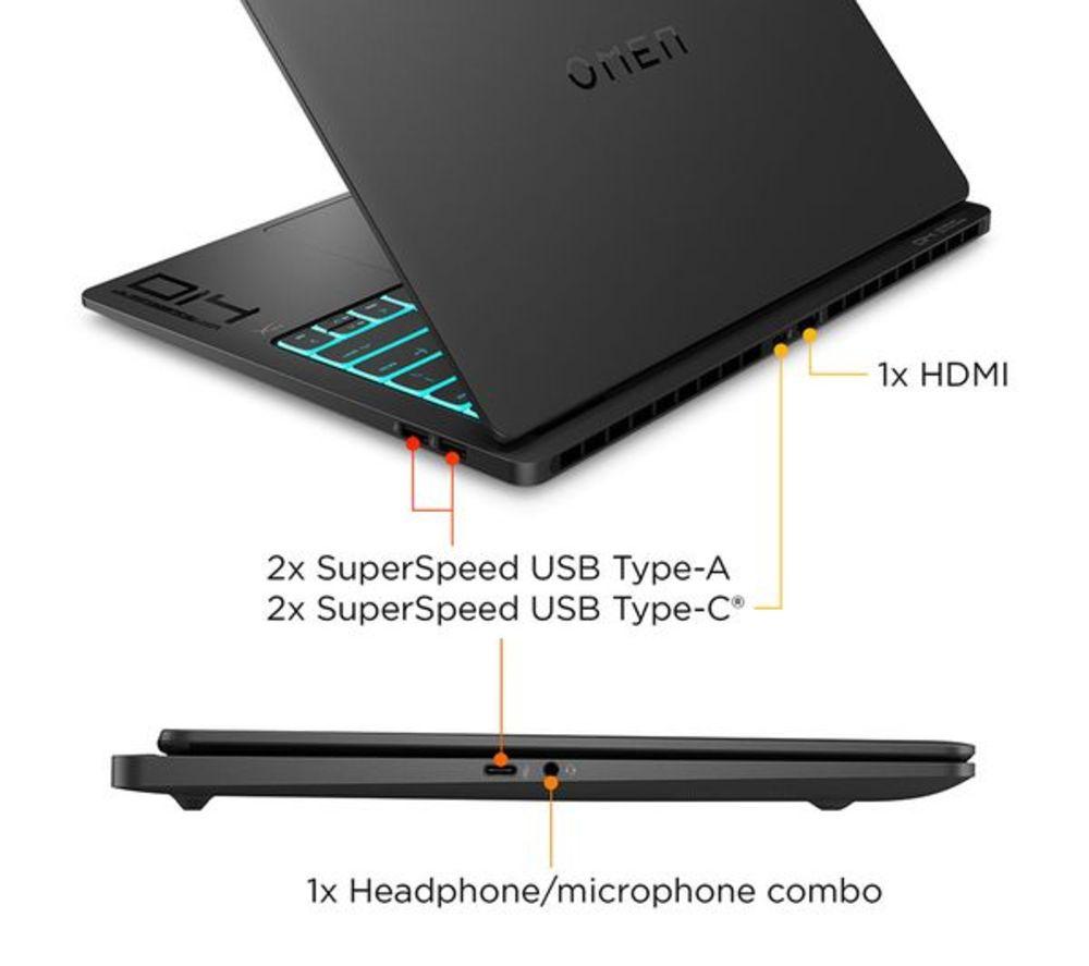 HP OMEN Transcend 14-fb1505na 14" Refurbished Gaming Laptop - Intel&reg; Core&trade; Ultra 7, RTX 5060, 1 TB SSD (Excellent Condition) image number 5 of 7