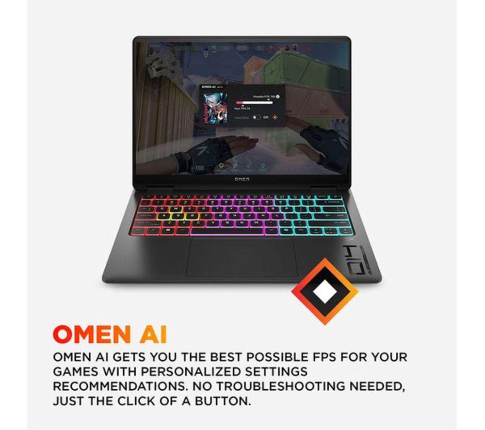 HP OMEN Transcend 14-fb1509na 14" Refurbished Gaming Laptop - Intel&reg; Core&trade; Ultra 9, RTX 5070, 1 TB SSD (Excellent Condition) image number 8 of 24