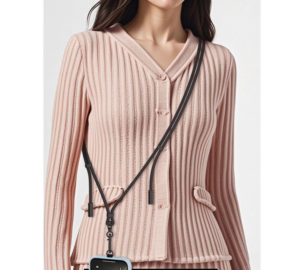 GOJI GCCLYBK26 2-in-1 USB Type-C Cable Crossbody Phone Lanyard - Black image number 2 of 10