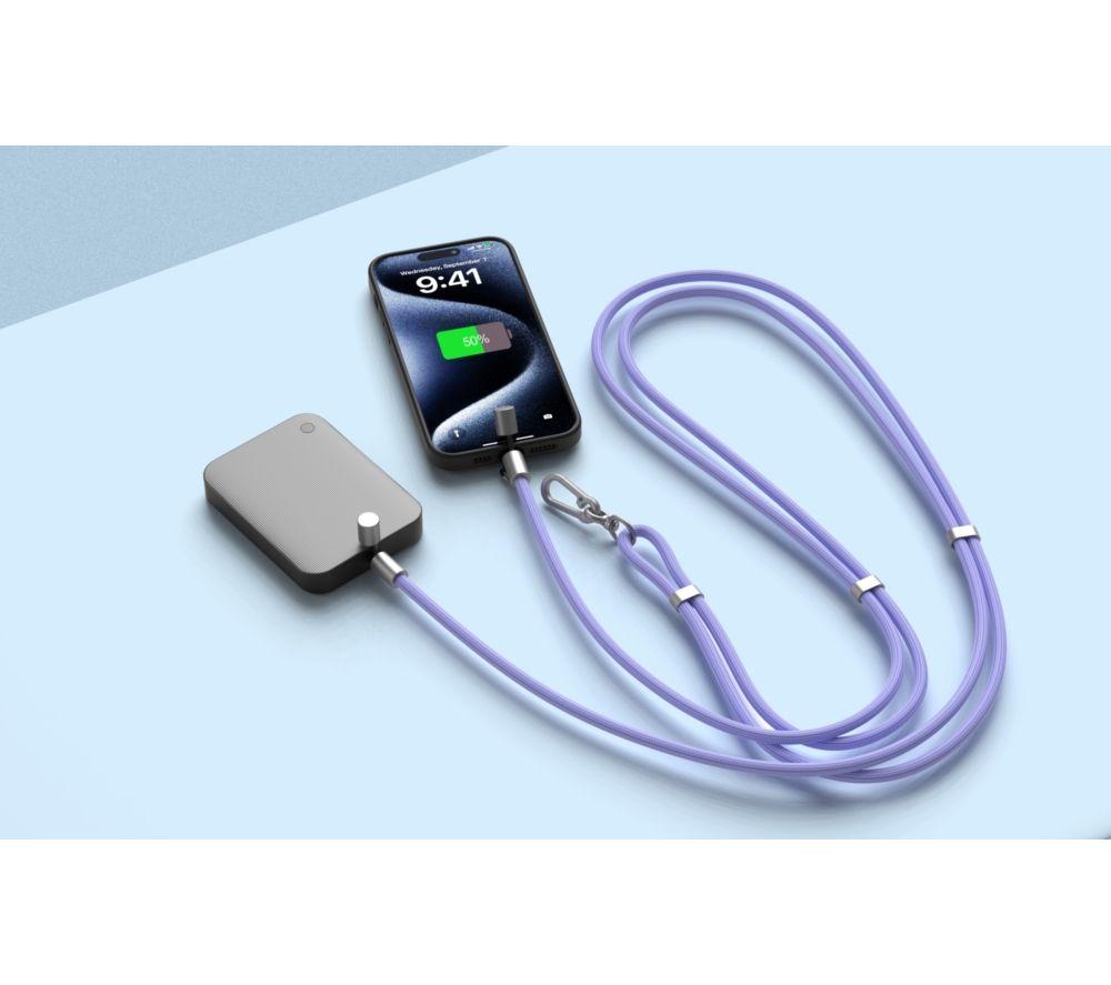 GOJI GCCLYPP26 2-in-1 USB Type-C Cable Crossbody Phone Lanyard - Purple image number 8 of 10