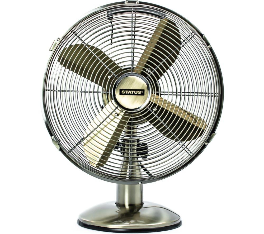 STATUS S12ADESKFAN1PKB Portable 12inch Desk Fan - Brass