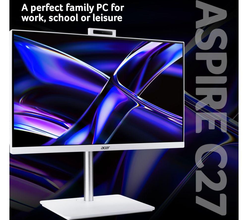 ACER Aspire C27-A 27" All-in-One PC - Intel&reg; Core&trade; 5, 1 TB SSD, White image number 2 of 8
