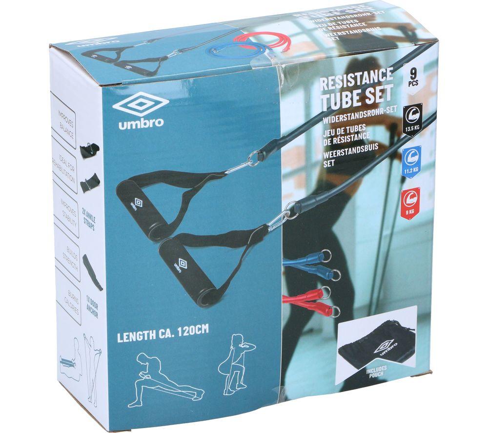 UMBRO 9-Piece Resistance Tube Set - Black, Blue & Red image number 2 of 2