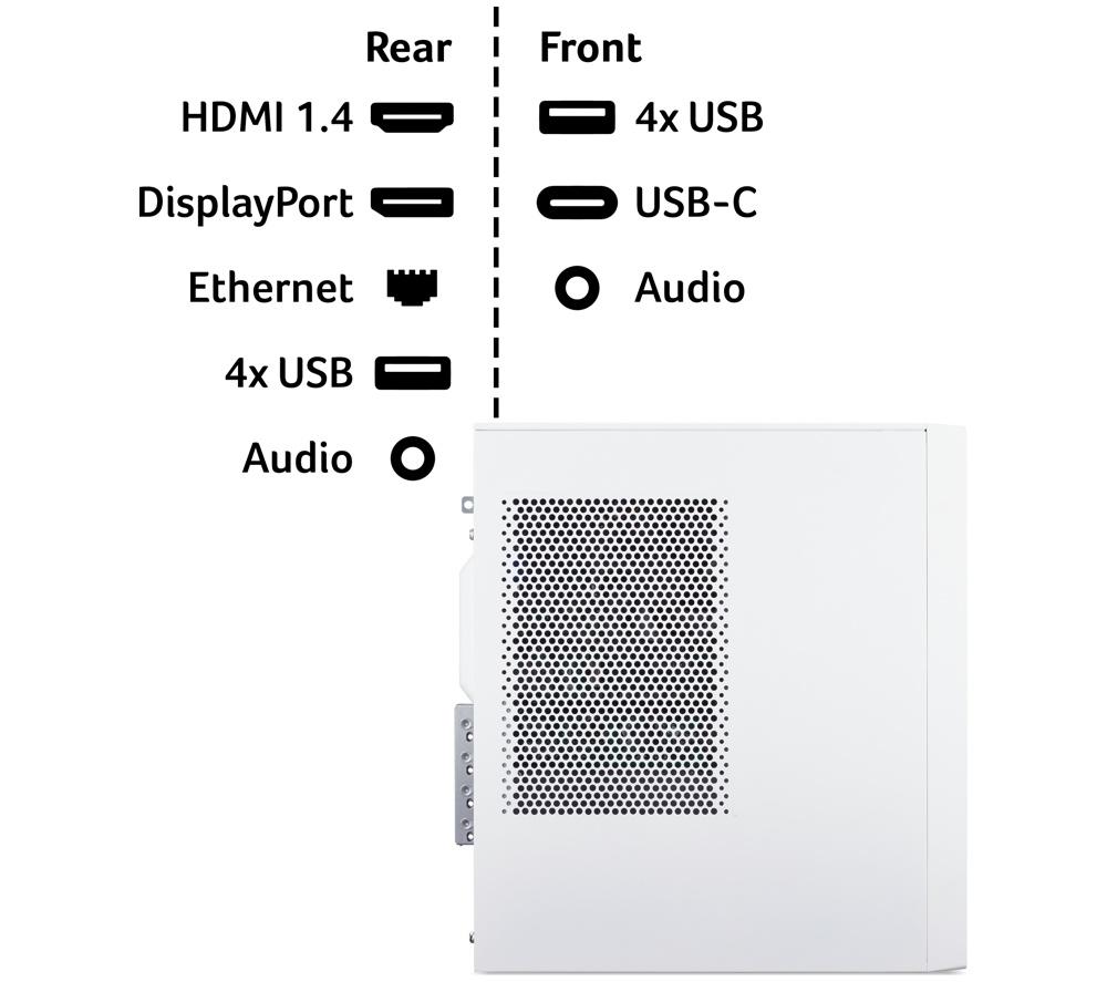 ACER Aspire XC-102 Desktop PC - Intel&reg; Core&trade; i7, 512 GB SSD, White image number 7 of 7