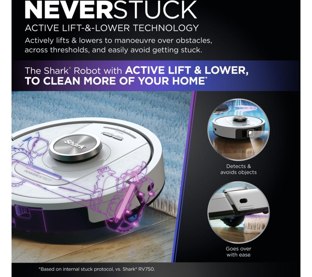 SHARK PowerDetect Self-Empty AV2820VEUKWH Robot Vacuum Cleaner - White image number 9 of 12