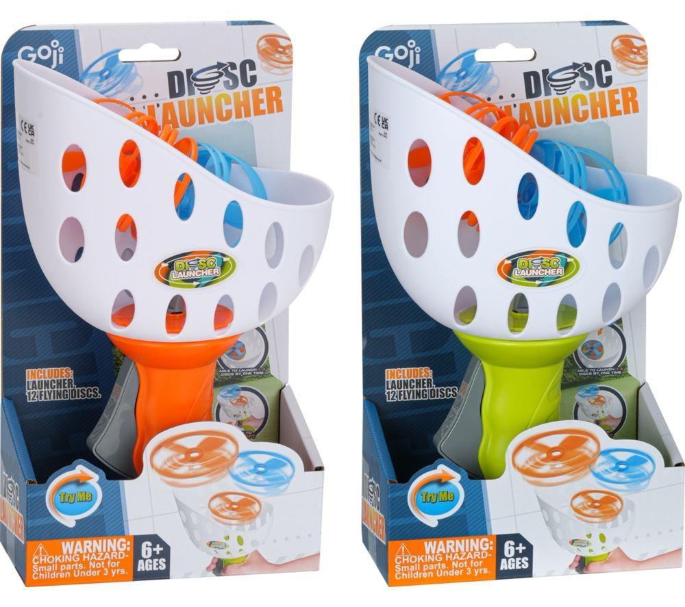 GOJI GDISC26 Disc Launcher Set - Green & Orange