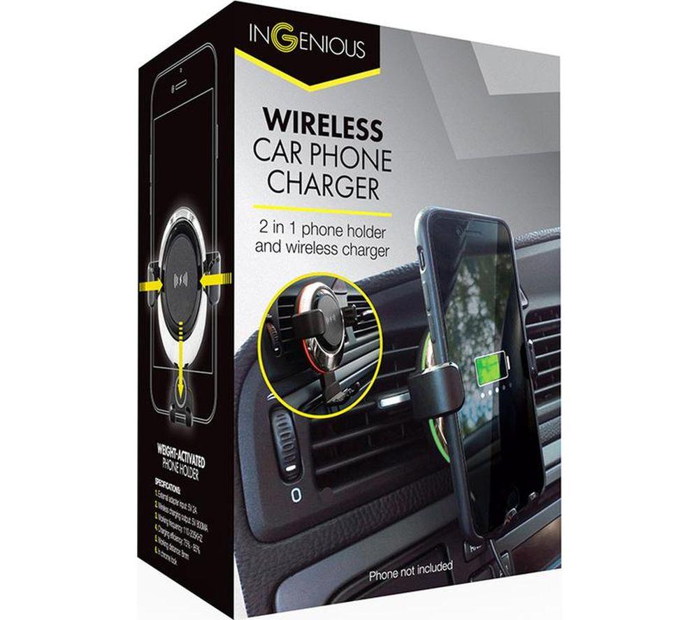 MENKIND InGenious 2-in-1 Wireless Car Phone Charging Holder - Black image number 4 of 4