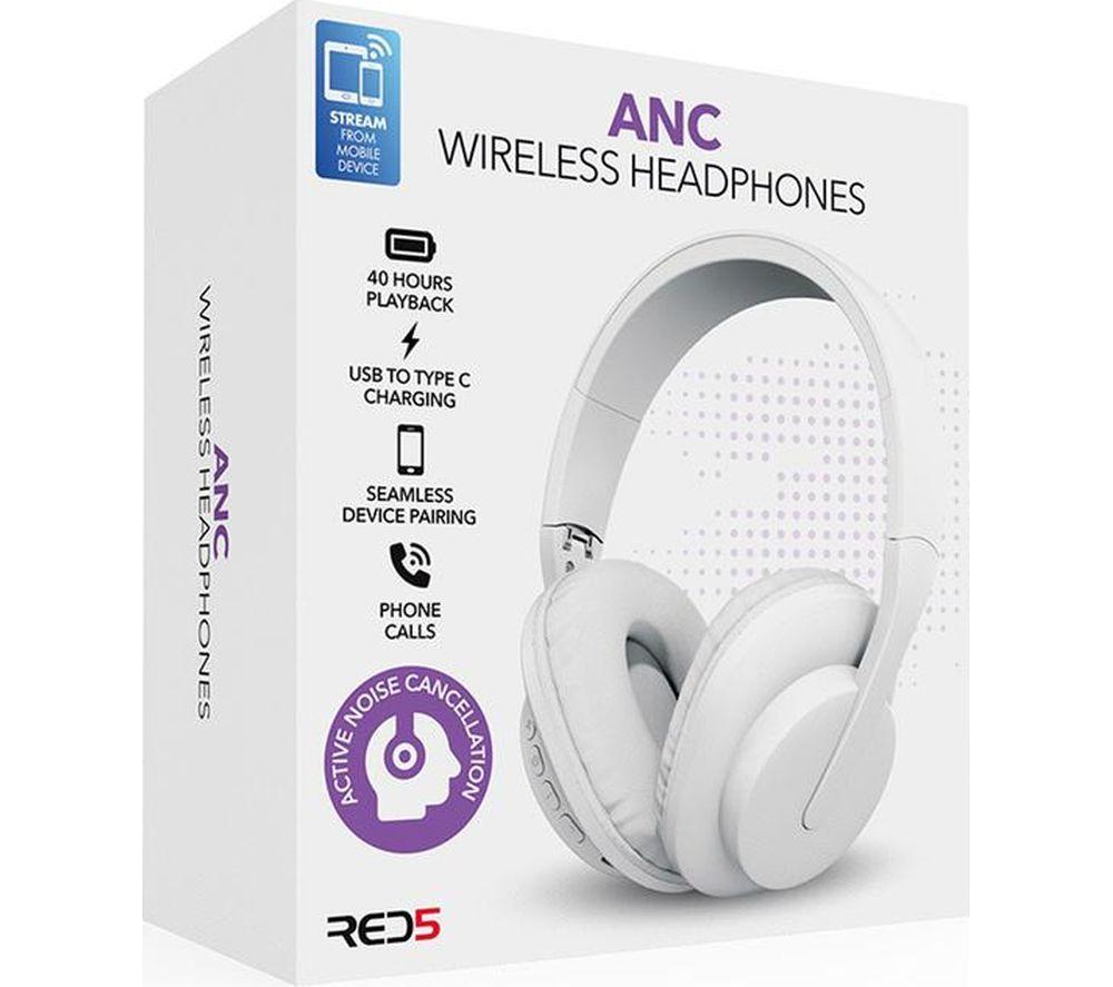 MENKIND RED5 Wireless Bluetooth Noise-Cancelling Headphones - White image number 5 of 7