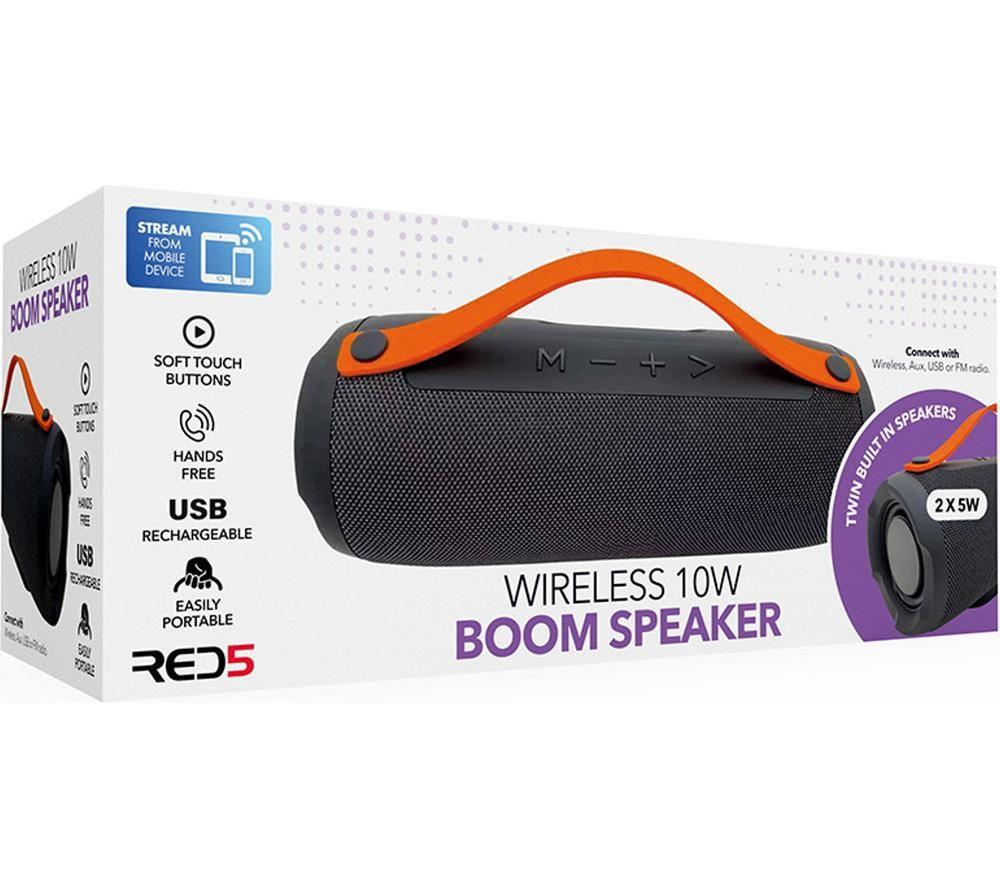 MENKIND Boom Portable Bluetooth Speaker - Grey & Orange image number 2 of 7